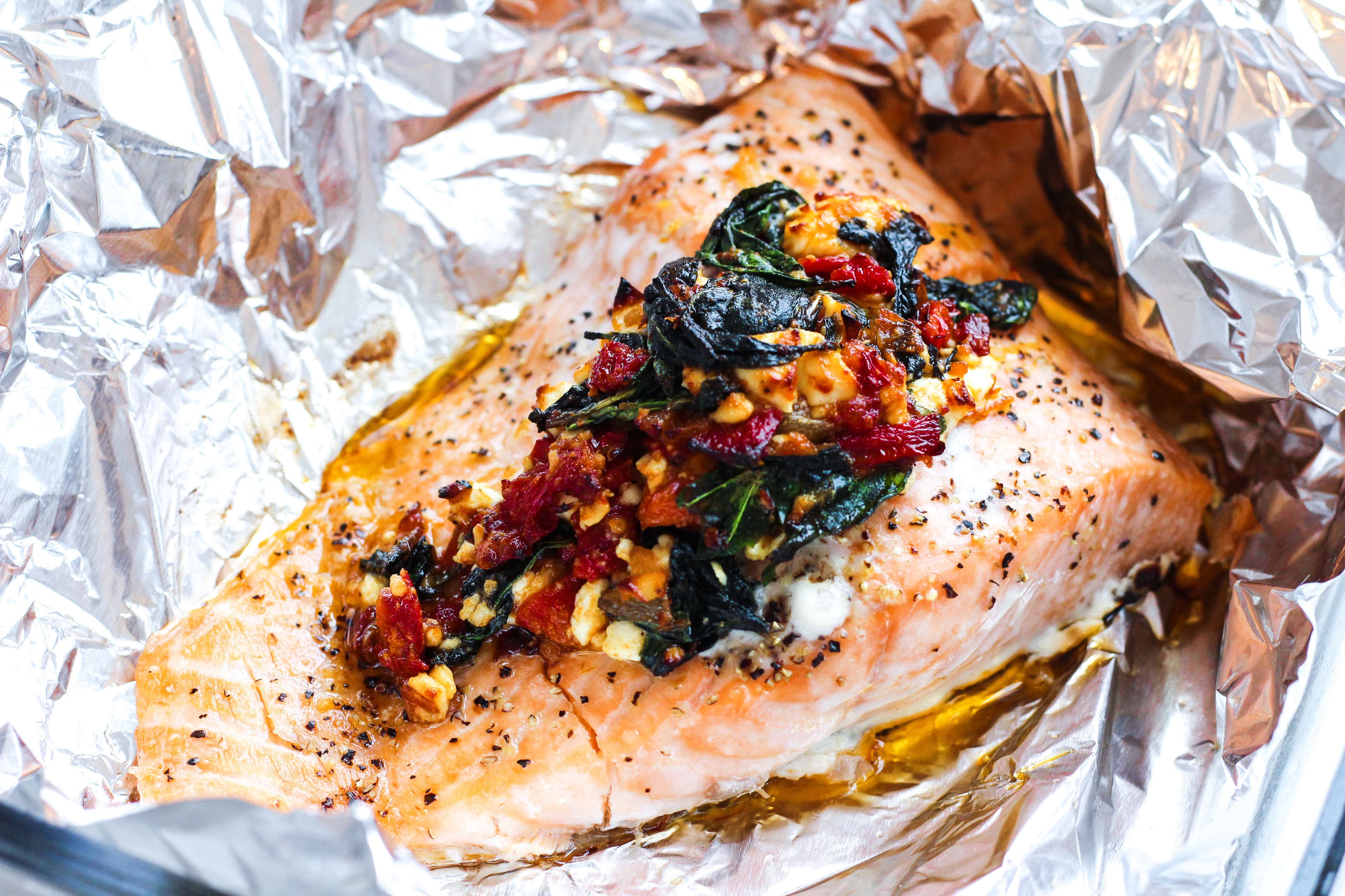 Sun-Dried Tomato Stuffed Chicken or Salmon